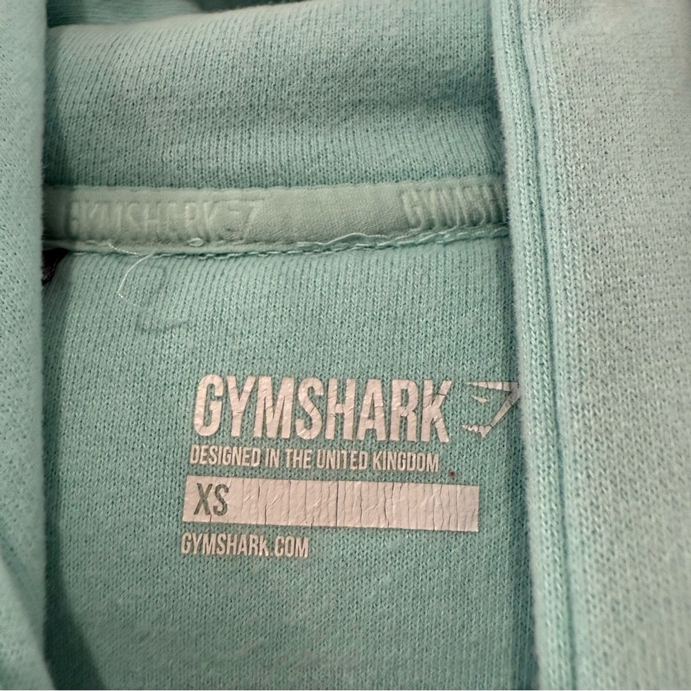 Bundle of 2 Gymshark XS Gray Light Blue Logo Hoodie Fleece Pullover Sweatshirt - Picture 10 of 12